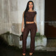 Solid Color Sleeveless Tank Top 2 Piece Pants Set MXBF-K24ST484