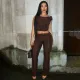 Solid Color Sleeveless Tank Top 2 Piece Pants Set MXBF-K24ST484