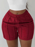 Solid Color Drawstring Casual Shorts GCNF-0229