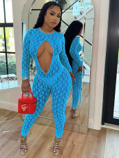 Lace Sexy Hollow See Through Jumpsuit MXBF-D24JP319