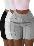 Solid Color Drawstring Casual Shorts GCNF-0229