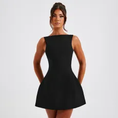 Sleeveless Solid Color Mini Dress GPBY-17167