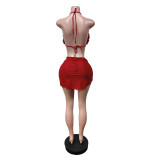 Print Tie Up Bikinis Three Piece Swimsuit MEM-88633