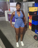 Sexy Zipper Sleeveless Romper NYF-8188