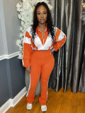 Comtrast Color Patchwork Sport Two PIece Pants Set  CH-25015