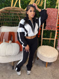 Comtrast Color Patchwork Sport Two PIece Pants Set  CH-25015
