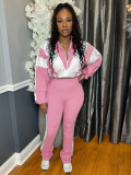 Comtrast Color Patchwork Sport Two PIece Pants Set  CH-25015