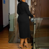 Plus Size Pearl Hot Diamond Blazer And Sling Dress 2 Piece Set NY-3398
