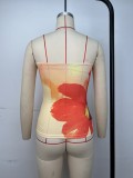 Sexy Print Wrap Chest Tops GPBY-17162