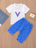 Kids Boy Short Sleeve Print Shorts 2 Piece Set GYMF-016