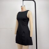 Sleeveless Solid Color Mini Dress GPBY-17167