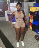 Sexy Zipper Sleeveless Romper NYF-8188