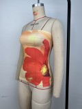 Sexy Print Wrap Chest Tops GPBY-17162