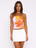 Sexy Print Wrap Chest Tops GPBY-17162