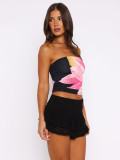 Sexy Print Wrap Chest Tops GPBY-17162