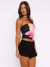 Sexy Print Wrap Chest Tops GPBY-17162