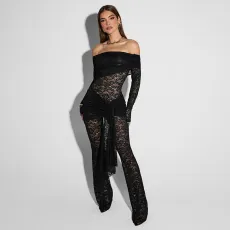 Lace Long Sleeve See Through Jumpsuit GPBY-17173