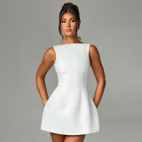 Sleeveless Solid Color Mini Dress GPBY-17167