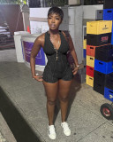 Sexy Zipper Sleeveless Romper NYF-8188