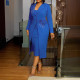 Plus Size Pearl Hot Diamond Blazer And Sling Dress 2 Piece Set NY-3398