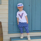 Kids Boy Short Sleeve Print Shorts 2 Piece Set GYMF-016