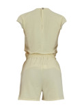 Solid Color Sleeveless Loose Two Piece Shorts Set FENF-6028