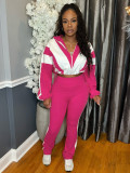 Comtrast Color Patchwork Sport Two PIece Pants Set  CH-25015