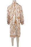 Long Sleeve Loose Irregular Beach Shirt XHXF-973