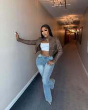 Fashion High Waist Micro Flare Jeans GSMJ-6990