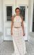 Off Shoulder Halterneck Lace Pleated Long Skirt Suit GLYK-LX005