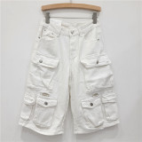 Vintage Washed Multi-Pocket Denim Shorts GZYN-3835