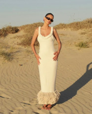 Fashion Sleeveless Solid Color Tassel Maxi Dress GLYK-LX0104
