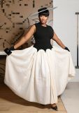 Sleeveless Patchwork Irregular Maxi Dress XHXF-443