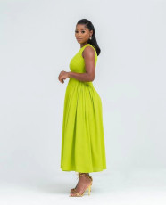 Sleeveless Solid Color Loose Maxi Dress GLYK-LX057