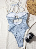Sexy Halterneck Backless One Piece Swimsuit CSYZ-TM17RY