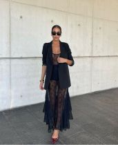 Lace See Through Sling Maxi Dress GLYK-LX0106
