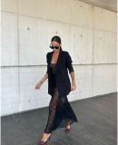 Lace See Through Sling Maxi Dress GLYK-LX0106
