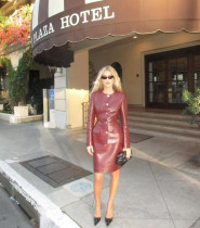 PU Leather Long Sleeve Coat Skirts Suit GLYK-LX0094