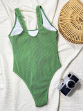 Solid Color Sleeveless One Piece Swimsuit CSYZ-TM27W
