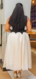 Sleeveless Patchwork Irregular Maxi Dress XHXF-443