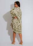 Long Sleeve Loose Irregular Beach Shirt XHXF-973