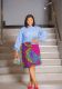 Color Block Lantern Long Sleeve Maxi Dress XHXF-971