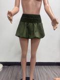  Solid Color Bubble Pleated Mini Skirt TK-6338