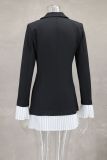 Contrast Color Ruffles Blazer MIni Dress GLYK-LX0115