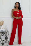 Single Shoulder Long Sleeve Jumpsuit OSM-4473