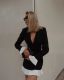 Contrast Color Ruffles Blazer MIni Dress GLYK-LX0115
