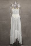 Floral Lace See-through Halter Maxi Dress GLYK-LX0118