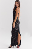 Bow Embroidered Hollow Out Maxi Dress GLYK-LX0119