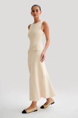Sleeveless Knits Slim Long Dress GLYK-LX076