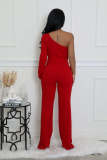 Single Shoulder Long Sleeve Jumpsuit OSM-4473